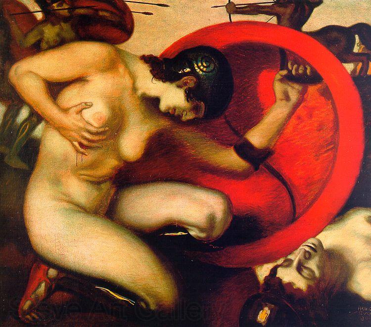 Franz von Stuck Wounded Amazon Spain oil painting art
